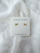 Ribbon Bow Earrings - 14k Gold Plated