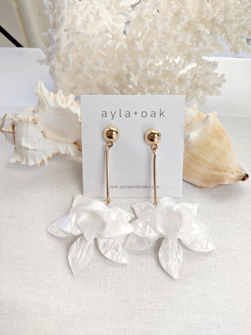 Floriade Earrings - White