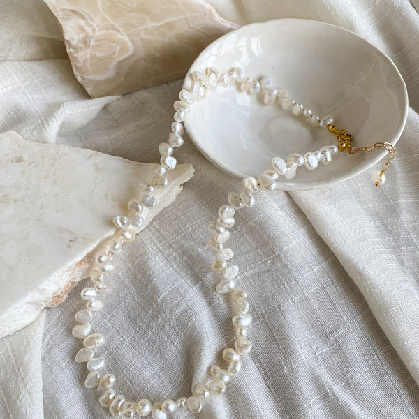 Gray freshwater pearl on sale necklace