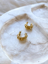 Olive Hoop Earrings - 14k Gold Plated