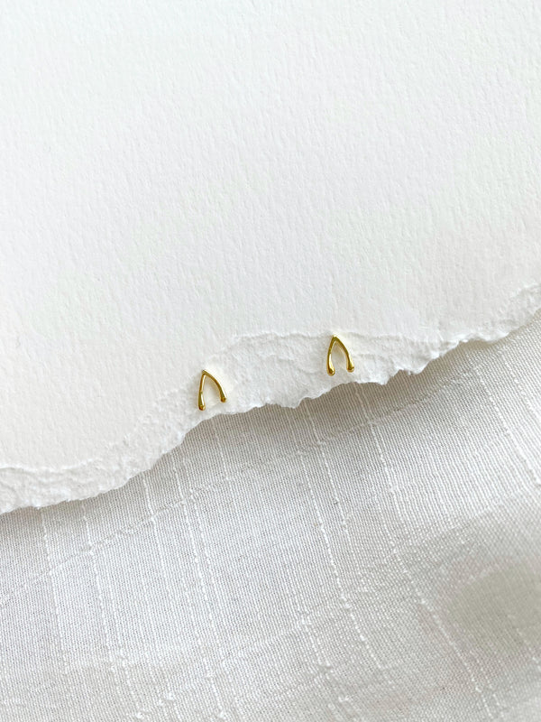 Wishbone Earrings - 14k Gold Plated