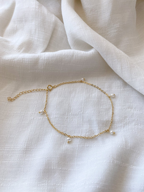 Scarlett Pearl Anklet - 18K Gold Plated