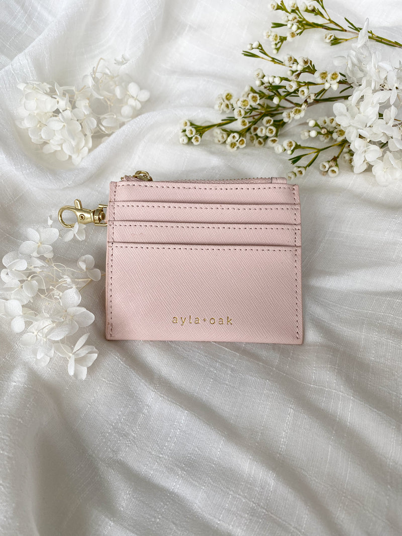 Classic Pale Pink Zip Cardholder