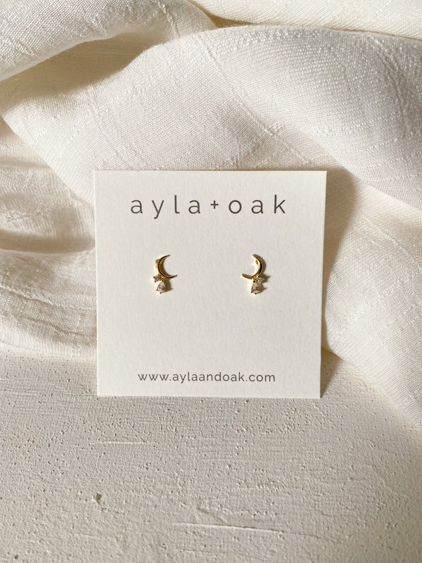 Crescent Earrings - 14K Gold Plated