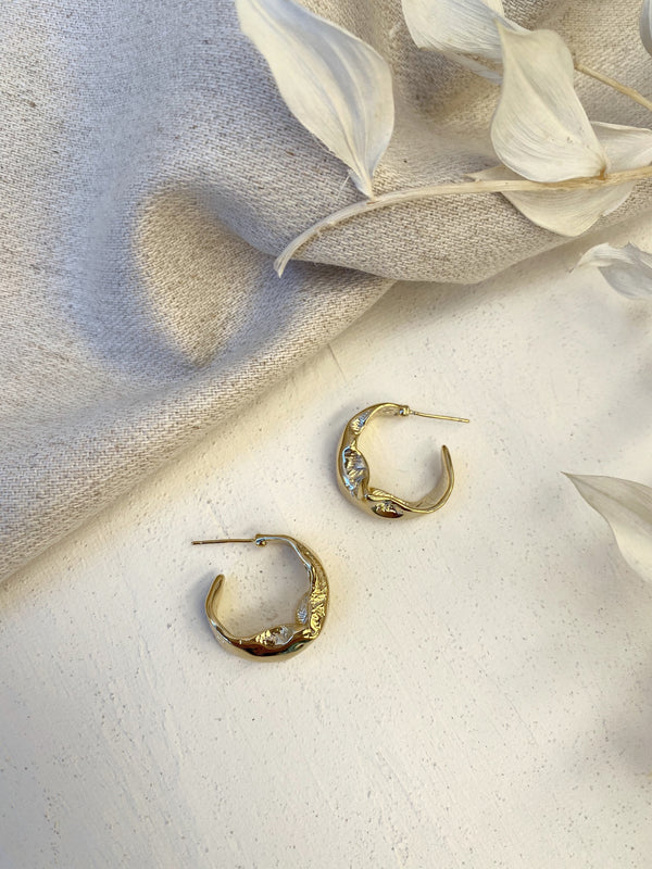 Catia Hoop Earrings - 14k Gold plated
