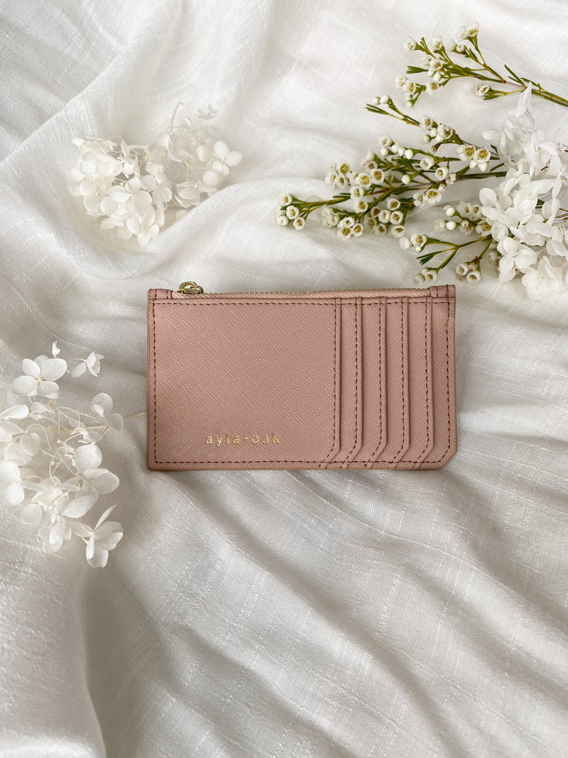 Longline Taupe Zip Cardholder